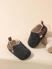 亚麻软底婴儿鞋，0-1岁 - 黑色 - 查看 5