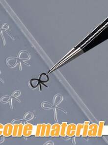 1Pc Cute Bowknot 3D Bow Nail Charms Silicone Mold Embossed Nail Carving Templates Christmas Nail Accessory Manicure DIY Nail Art Molds