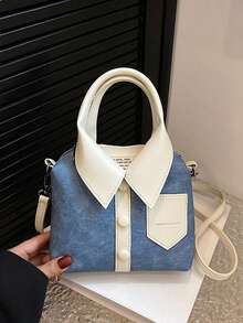 1 件 (11.8 英寸 * 6.11 英寸 * 3.1 英寸) 复古油布单肩包，休闲链条肩带奇特包，朋克复古口袋装饰，纯色 PU，多功能可拆卸肩带，可单肩/斜挎，万圣节圣诞礼物，复古西装手机袋，适合女性约会、购物、休闲旅行、腋下/斜挎