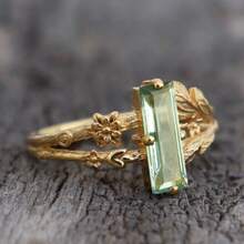 The New Simple Inlaid Rectangular Crystal Ring Is A Versatile Hand Jewelry For  Influencers In Japan And South Korea - Vàng - Xem 10