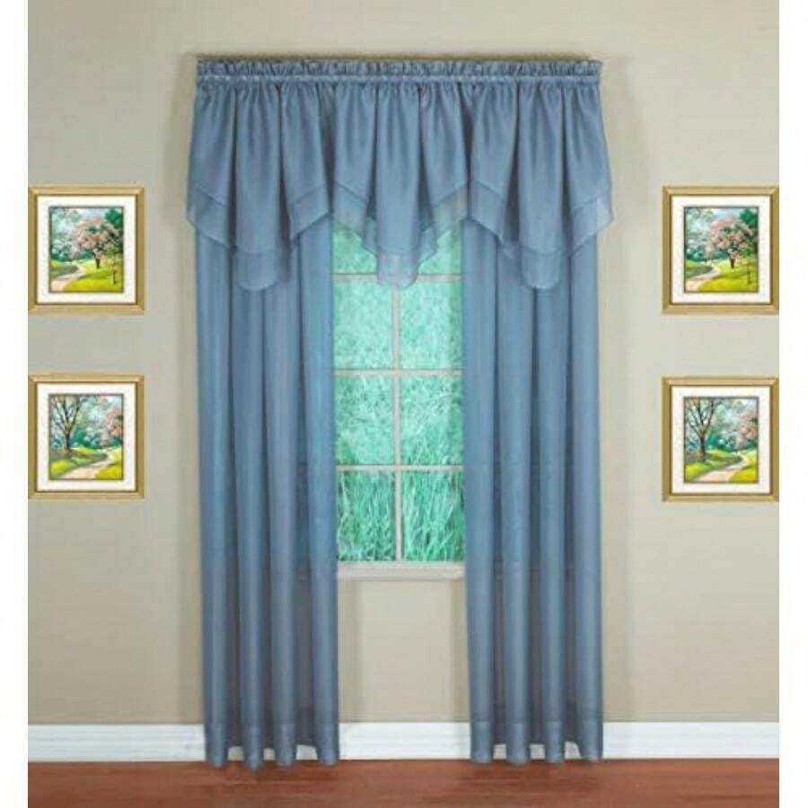 Today's Curtain Emelia Original Voile Swagger Pair 63", , 90" W x 63" L(152.4An x 160Al cm (1 Paneles) Cuña azul) - Multicolor - Ver 1
