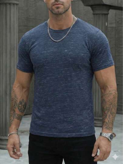 PLAYERA MANGA CORTA CUELLO REDONDO LISA