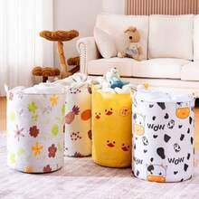 1 coș de depozitare circular pliabil pentru haine murdare, coș de depozitare multifuncțional pentru haine, jucării și diverse, coș de rufe, potrivit pentru diverse scenarii, cum ar fi dormitor, baie și cămin. Coș de depozitare, mânere duble convenabile și nu vă vor ciupi mâinile, ușor de scos și disponibil în mai multe culori. - Multicolor - Vizualizare 1