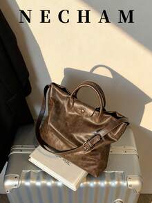 1个大容量手提包，复古单肩包，用途广泛，适合通勤、购物、约会、工作、上学等场合。 - 咖啡 - 查看 6