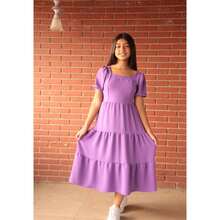 Krica Kids - Vestido Juvenil Midi Três Marias Festa Manga Bufante Liso