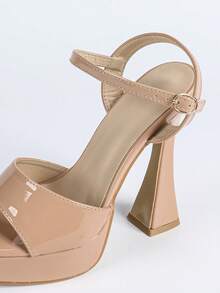 High Heel Platform Rhinestone Decor Runway Model Sandals, Comfortable Wear, Spring Summer Outfits - Coral Pink - View 7