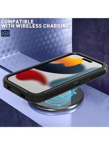 Apple Anti Drop, Shock-Absorbing, And Abrasion Resistant, Full Body Protective Phone Case, Sturdy, Three In One Protective Case Compatible With IPhone, Galaxy, HONOR,  Waterproof Scratch Resistant - màu đen - Xem 7
