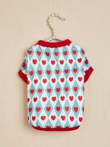 1 قطعة ملابس أليفة سترة تي شيرت، ملابس كلاب رقيقة ومريحة للكلاب الصغيرة مثل البوديل والتيدي، مناسبة للربيع والصيف - الأحمر - مشاهدة 4