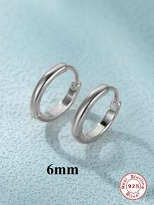 1 Pair 925 Sterling Silver Classic And Simple Circular Smooth Surface Nose Ring 5-9mm Small And Light Piercing Jewelry Septum Cartilage Spiral Ear Tragus, Suitable For Women'S Daily Wear, Parties, And Banquet Occasions