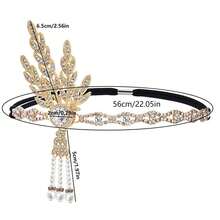 D EXCEED 1PC 1920's Flapper Headband For Women Gatsby Headpiece Faux Pearl Headdress Flapper Hair Accessories Suitable For Roaring Theme Party, Wedding, Halloween - Multicolor - View 5
