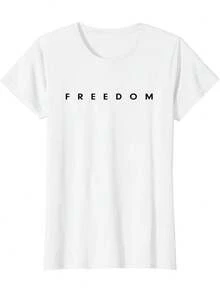 That Says Freedom Remember Charlie Tribute Ladies' Crewneck T-Shirt - White - View 1