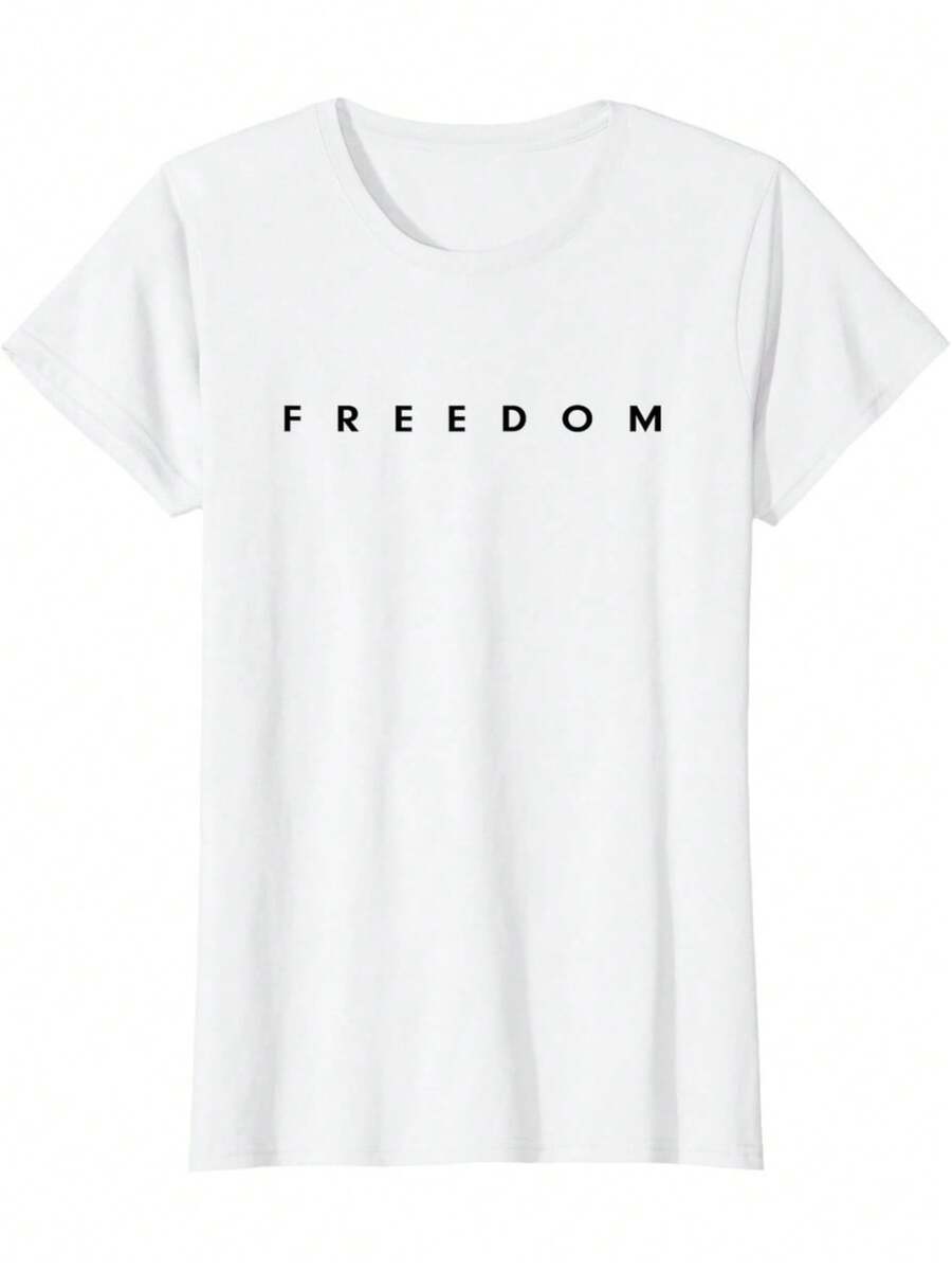 That Says Freedom Remember Charlie Tribute Ladies' Crewneck T-Shirt - White - View 1