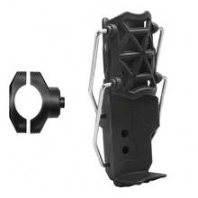 摩托车和电动车水杯架 - 可旋转折叠式保险杠安装支架，耐用塑料材质，无需电源，抓握牢固，适合户外骑行，时尚设计，结构坚固，摩托车杯架