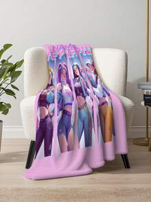 Manta de flanela rosa e azul para menina (1 peça), personalizada, ideal para o Dia dos Namorados, casais ou Ano Novo. Manta decorativa para sofá, sala de estar, quarto e decoração de casa. Super grossa e macia, perfeita para todas as estações. Ideal para presentear amigos e familiares com imagens de família e amigos. - Multicolorido - Ver 6