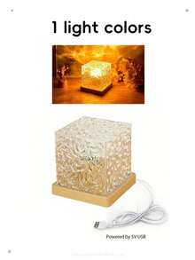 1pc USB Powered Dynamic Lighting Effect RGB Bedside Lamp, Cylindrical Water Wave Design, Bedroom Ambiance Lighting, Projection Lamp, USB Port, 3 Colors/16 Colors Options, Rotatable Light, Suitable For Birthday Photos, Outdoor Camping, Bedroom, Room, Corridor, Home Decor, Christmas Decor, Christmas Lights, Christmas, Home Decor Living Room, Lamp, Lighting - 水波紋投影 - 查看 13