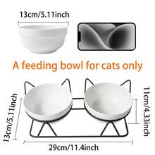 Bộ bát ăn cho mèo 2 tầng bằng gốm có chân đế sắt, khay ăn nâng cao, chống nôn và bảo vệ cột sống, dễ vệ sinh và ổn định, cho ăn lành mạnh, chống đổ, phù hợp với mèo Anh lông ngắn. - 1 lít - Xem 7