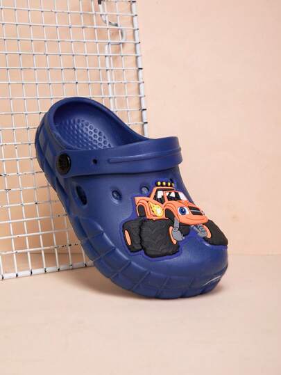 أحذية لعب للأطفال مريحة وخفيفة الوزن، مصنوعة من مادة EVA، مناسبة للاستخدام الداخلي والخارجي، بتصميم كرتوني ثنائي اللون، مانعة للانزلاق، مناسبة للشاطئ واللعب