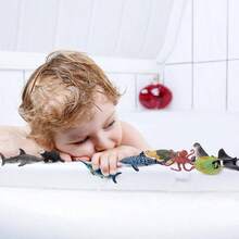 - 24 cifras de animales de ocano: decoraciones realistas para tartas con tiburones, ballenas y pulpo, para fiestas infantiles, regalos y proyectos escolares - inicial - Ver 7