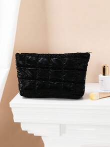 1pc Quilted Down Makeup Bag, Fashion Thickened Makeup Bag, Quilted Embroidered Diamond Pattern Makeup Bag, Casual Clutch, Warm Mini Bag, Cosmetic Storage Bag, Cosmetic Storage Pouch, Mini Makeup Bag, Travel Makeup Bag, Christmas Gift, Friend Gift, Gift, Mother's Day Gift - Multicolor - View 11