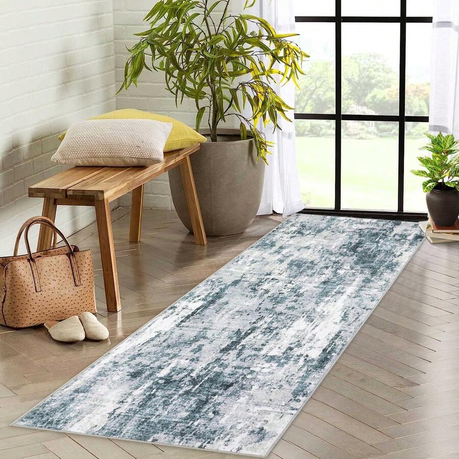 Techigher Area Rugs For Living Room,Non Slip Carpet,Vintage Area Rug,Washable Short Pile Runner Rug,Floor Mat For Bedroom Kitchen Hallway Office Decor - blue 80*150cm - View 1