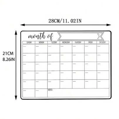 Magnetic Refrigerator Planner – Writable & Erasable Whiteboard For Home Notes