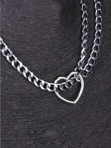 1pc Sexy Lingerie Accessory Set, Including Heart-Shaped Chain, Collar, Necklace, Restraint Strap, Adult Toy Prop, Multi-Layer Tassel Necklace, Perfect For Displaying Charm, Essential For Dates, Parties And Gatherings, Captivating For Men, Attractive Foot Gift, Sexy Lingerie, Valentine's Day Supplies, Valentine's Day Gift