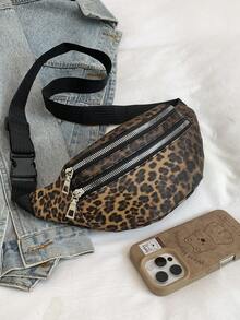 Fashionable Retro Leopard Print Waist Bag For Women - Multicolor - View 2