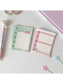 1pc Goldfish Print Loose-Leaf Notebook, Student M5 Mini Apple Cat Notebook, Strawberry Diary Portable Pocket Notebook - Multicolor - View 17