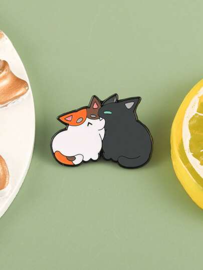 Mean Cat Emaljbrosch Pin Mode Dekorativa Broscher Ornament Kavajslag Väska Märken Smycken Presenter