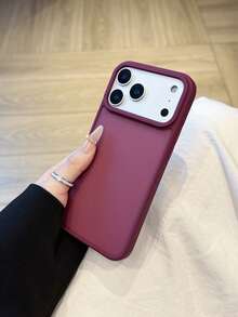 1pc Wine Matte Transparent Phone Case Compatible With IPhone 17, 17 Pro, 17 Air, 17 Pro Max, 11, 11 Pro, 11 Pro Max, 12, 12 Pro, 12 Pro Max, 13, 13 Pro, 13 Pro Max, 14, 14 Pro, 14 Plus, 14 Pro Max, 15, 15 Pro, 15 Plus, 16, 16 Pro, 16 Pro Max, 16 Plus - Burgundy - View 4