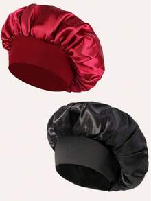 1pc Silk Sleep Cap, Used To Wrap Hair, Protect Braids, Satin Material, Casual & Comfortable Hair Sleep Cap - Coffee Brown - View 6