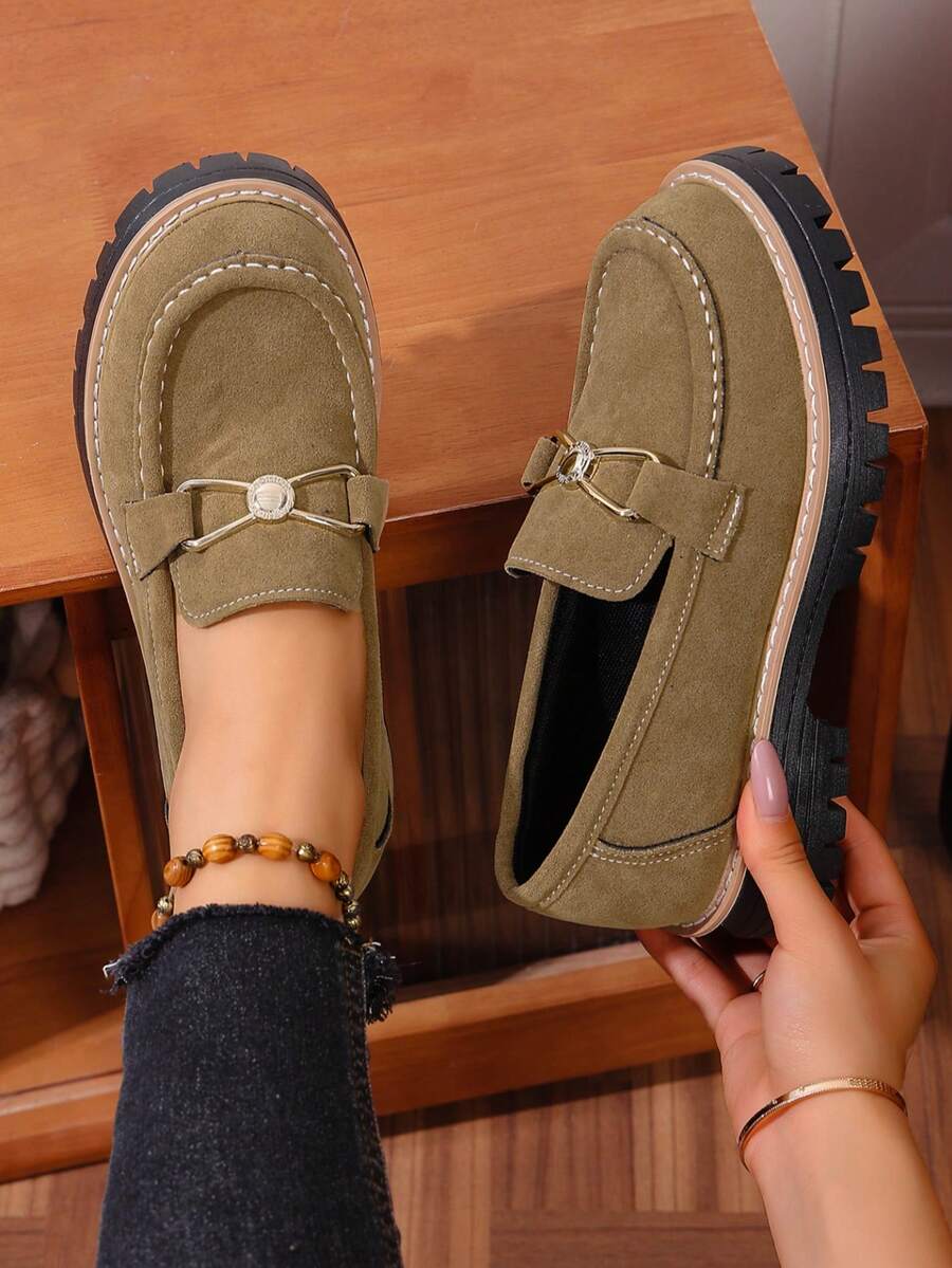 2026 Spring New Women's Casual Slip-On Round Toe Lightweight Comfortable Shoes - Khaki - View 1