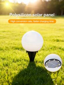 4pcs Solar Powered Globe Pathway Lights, Warm Ambiance Lighting For Garden, Patio, Walkway Decor, No Electricity Needed