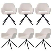 Drehbar,Sherpa-Stoff, 2er-Set,Mit Handläufe,Modern Und Schlicht,Esszimmerstuhl,Weiss - White5 - View 6