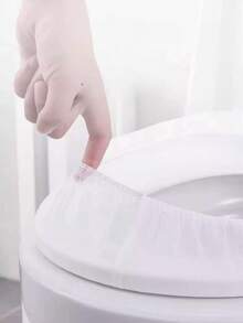 1-50pcs Disposable Transparent Durable Plastic Toilet Seat Covers, Easy To Clean, Suitable For Waterproof Travel Toilet Pads With Cushion, Economical Household Item - Multicolor - View 8