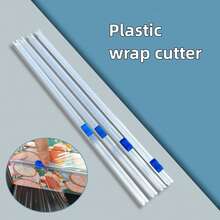 4/1pc Plastic Wrap Cutter - Self-Adhesive Fit 13" Roll Slide Cutter For Foil, Wax Paper, Parchment Paper - Replacement Fit Most Brands Wrap Dispenser - Clear - View 2
