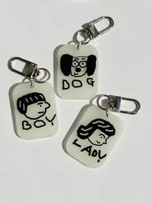 亚克力钥匙扣吊坠，夜光设计，艺术风格，送朋友的礼物 - 彩色 - 查看 5