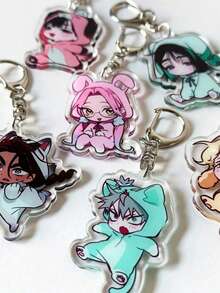 Móc khóa acrylic 1/6, phụ kiện anime, mặt dây chuyền điện thoại hoạt hình, móc khóa xe hơi, trang trí ba lô học sinh, phụ kiện túi đựng đồ biểu diễn Alien, móc khóa thú nhồi bông hoạt hình, phụ kiện túi quà tặng ngày lễ, dây đeo có ngăn đựng thẻ ID, mặt dây chuyền phụ kiện xe hơi - Nhiều màu - Xem 2