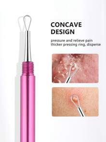 YUNSHENG Acne Remover/Blackhead Remover, Slanted Loop Blackhead Tweezers And Acne Needle, Rose Gold, With Storage Box, Professional Facial Care Tool Set