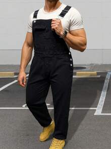 一条黑色百搭牛仔背带裤，版型完美。