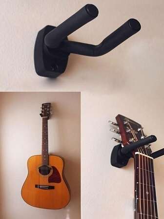 6/4/3/2/1 st. 5,12 tums vägghängare för gitarr, väggmonterad displayhylla med skruvar - enkel att installera - passar alla storlekar på gitarr, bas, mandolin, banjo, ukulele, perfekt för förvaring i sovrummet och gitarrtillbehör