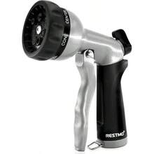 Boquilla de manguera de jardn, pulverizador de agua de metal pesado con patrones de pulverizacin ajustables y control de flujo para regar plantas y cspedes, lavar coches y mascotas, Negro - Negro - Ver 2