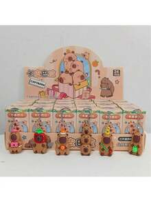 1pcs Random Capybara Doll Boxes, Birthday Gift Capybara Boxes, Capybara Surprise Gifts, Cute Cartoon Figurine Pendants, Party Favor Small Gifts, Christmas Gifts, Christmas Decoration - Brown - View 2