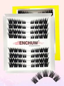 ENCHUW 64 Stück natürliche Locken Wimpernbüschel, verlängernde Wimpernbüschel, individuelle Wimpern, für einen natürlichen Make-up Look zum Selbermachen