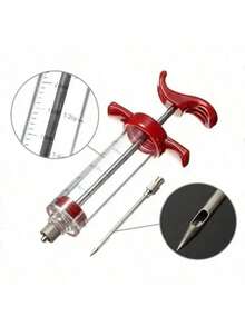 1pc BBQ Marinade Injector Flavor Syringe Cook Meat Poultry Smoker Turkey Chicken