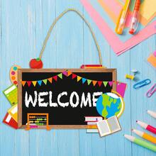 Back To School Blackboard Welcome Door Sign Teacher Thanks Door Decoration Thanks Teacher First And Last Day School Classroom Door Hooks - Multicolor - View 2