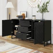 Storage Cabinets - Black + MDF - View 5