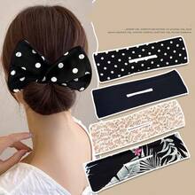 [Black] [Random Style] [Quick Bun Maker] Elegant Hair Bun Maker, Bow Hair Accessory, Essential For Summer Holidays, Makeup, Home Decor, Summer - Multicolor - View 4