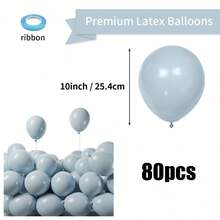 10/20/30/50/80pcs Dusty Blue Balloons Latex Party Balloons - 5/10/12/18inch Round Helium Dusty Gray Blue Balloons For Birthday Bridal Shower Wedding Gender Reveal Engagement Graduation Party Decorations - Gray Blue - View 19