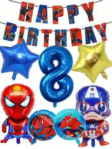 Marvel Spiderman Cartoon Balloons - Birthday Party Decorations Set, New Year Theme Party Supplies, Children's Celebration Activities And Gifts/Bouquets